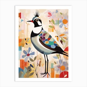 Bird Painting Collage Lapwing 2 Art Print