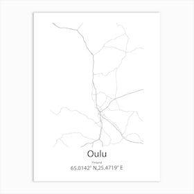 Oulu,Finland Minimalist Map Art Print