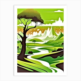 Green Landscape Art Print