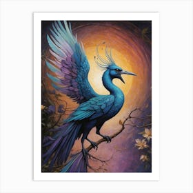 Blue Phoenix Art Print