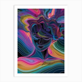 Psychedelia, colorful. "Enchanted Wondering" Art Print