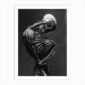 Skeleton In Black And White Art Print