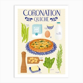 Coronation Quiche Recipe Illustration Art Print