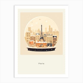 Paris France 3 Snowglobe Poster Art Print