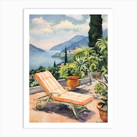 Sun Lounger By The Pool In Lake Como 5 Art Print