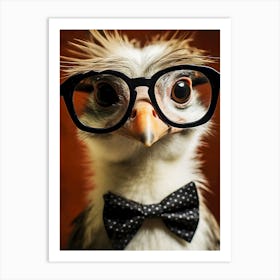 Ostrich In Glasses Art Print