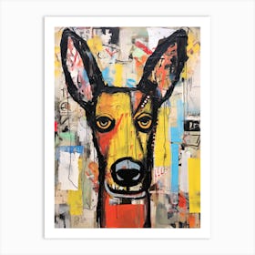 Graffiti Collars: Neo-Expressionist Canine Artistry, dogs Art Print