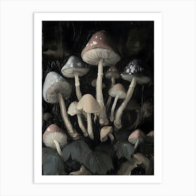 Mushrooms In The Forest 2 Art Print