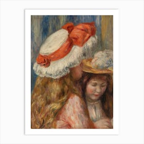 Girls With Hats, Pierre Auguste Renoir Art Print