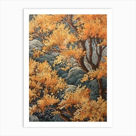 Black Willow 6 Vintage Autumn Tree Print  Art Print