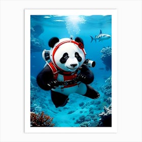 Explorer Panda Do Freediving Art Print