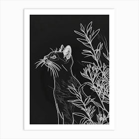 Chausie Cat Minimalist Illustration 3 Art Print