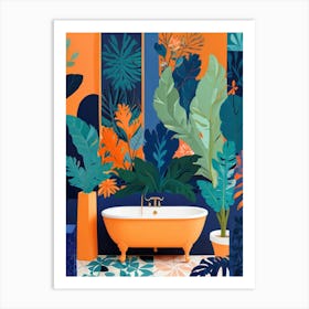 Tropical Bathroom with matisse style Art Print