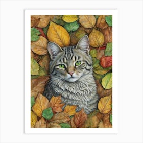 Autumn Cat 1 Art Print