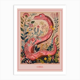 Floral Animal Painting Cobra 5 Poster Art Print