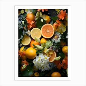 Flowers And Citrus 9 Art Print