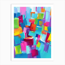 Abstract Of Colorful Squares Art Print