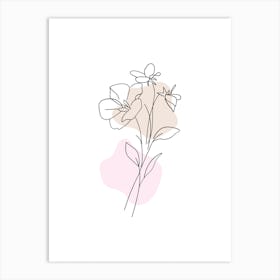 Flower Bouquet Vector Illustration Art Print