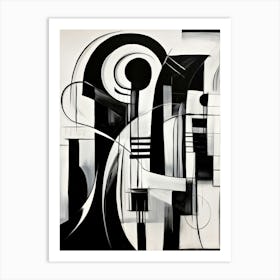 Elegance Abstract Black And White 4 Art Print