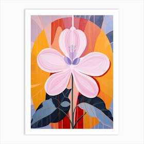 Orchid 1 Hilma Af Klint Inspired Pastel Flower Painting Art Print