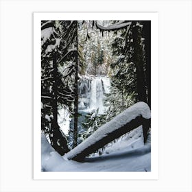 Oregon Hidden Winter Waterfall Art Print