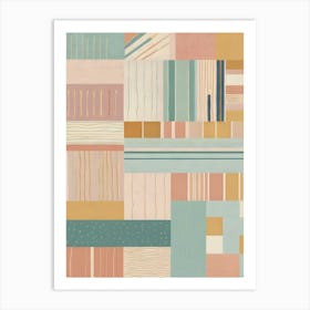 Abstract Pastel Stripes Pattern Art Print