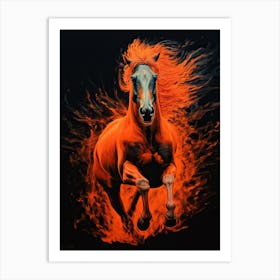A Horse Painting In The Style Of Palette Negative Painting 3 Art Print