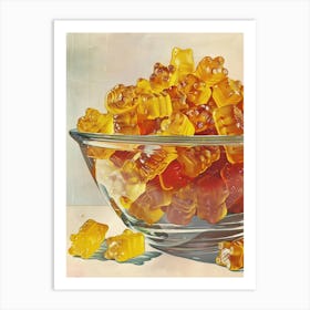 Retro Yellow Gummy Bears Vintage Cookbook Inspired 2 Art Print