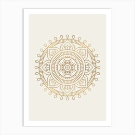 Beige Mandala No 137a Art Print