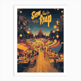 Aihrgdesign A 1970s Inspired Travel Poster For Siem Reap 1 Art Print