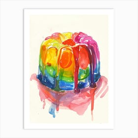 Rainbow Jelly Watercolour Style Painting 1 Art Print