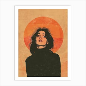 Sunset Girl Art Print