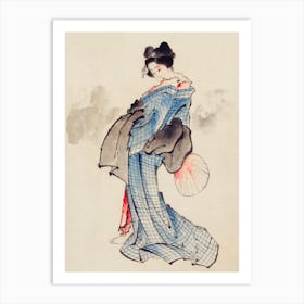 Woman, Full Length Portrait, Katsushika Hokusai Art Print