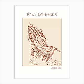 Line Art Minimalist – Praying Hands – Albrecht Durer (1508) – Classic Painting 1 Art Print