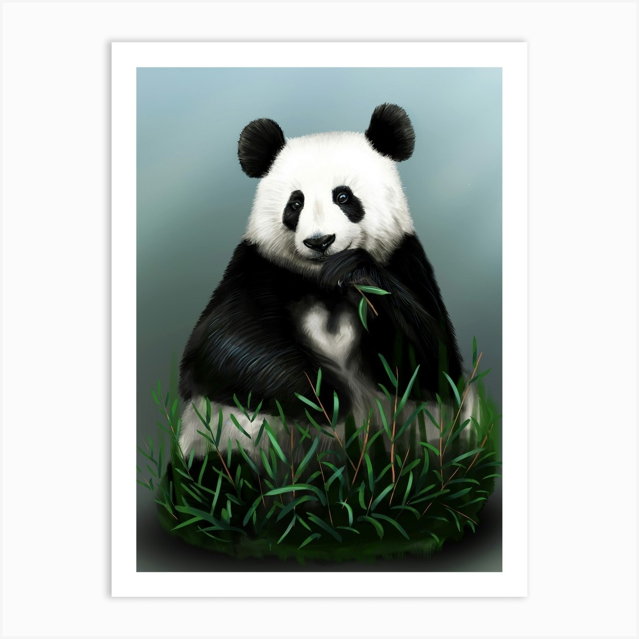 Cute Little Panda Munching On Bamboo Shoot - Cute Panda - Posters and Art  Prints