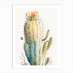 Rat Tail Cactus Storybook Watercolours 2 Art Print