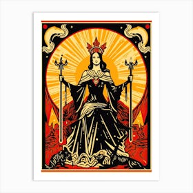 The High Priestess Tarot Card, Vintage 3 Art Print