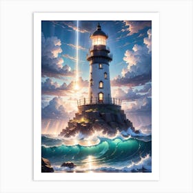 A Lighthouse In The Middle Of The Ocean 52 Art Print