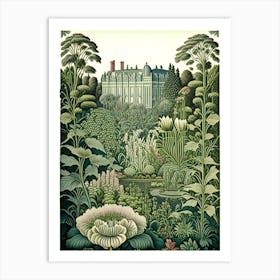 Nymphenburg Palace Gardens 1, Germany Vintage Botanical Art Print