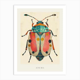 Colourful Insect Illustration June Bug 7 Poster Art Print
