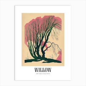 Willow Tree Colourful Illustration 4 Poster Art Print