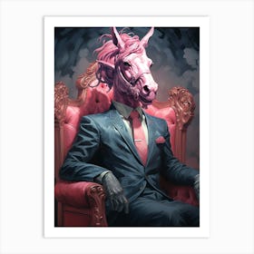 Unicorn In A Suit Art Print