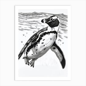 Emperor Penguin Swimming 1 Art Print