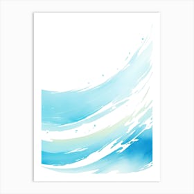 Blue Ocean Wave Watercolor Vertical Composition 154 Art Print