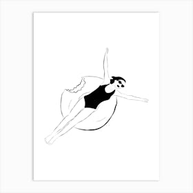 Girl Swimming In A Pool Art Print