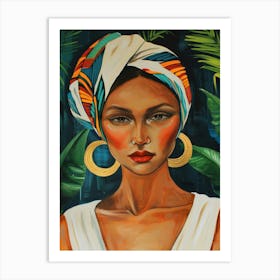 African Woman With Turban 21 Art Print