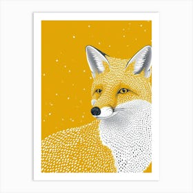 Yellow Arctic Fox 3 Art Print