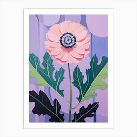 Scabiosa 4 Hilma Af Klint Inspired Pastel Flower Painting Art Print