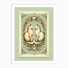 Cats In Love Art Print