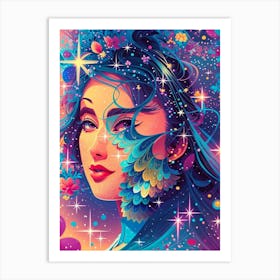 Psychedelic Girl 3 Art Print